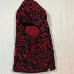 Stylish Red and Black Graphic Balaclava